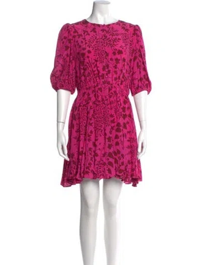 Pre-owned Rhode Floral Print Mini Dress In Pink