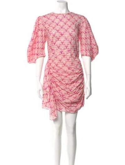 Pre-owned Rhode Floral Print Mini Dress In Pink