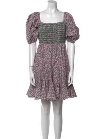Pre-owned Rhode Floral Print Mini Dress In Pink