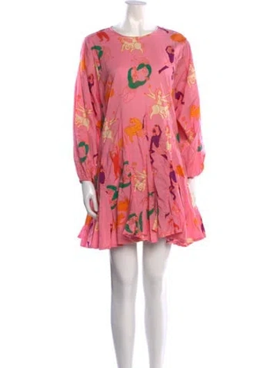 Pre-owned Rhode Floral Print Mini Dress In Pink