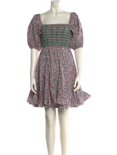 Pre-owned Rhode Floral Print Mini Dress In Pink