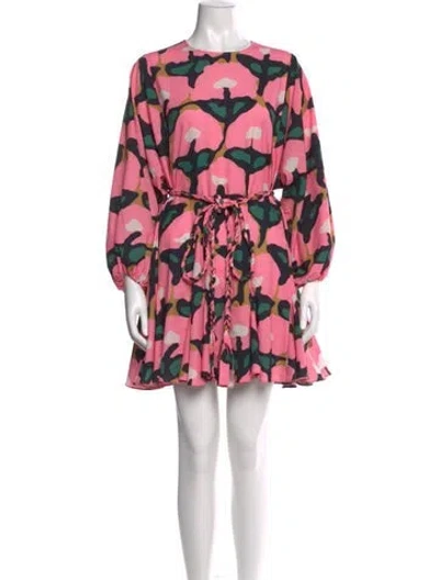 Pre-owned Rhode Floral Print Mini Dress In Pink