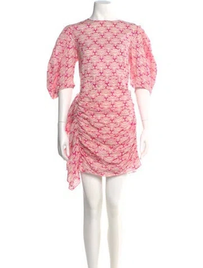 Pre-owned Rhode Floral Print Mini Dress In Pink