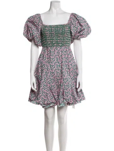 Pre-owned Rhode Floral Print Mini Dress In Pink