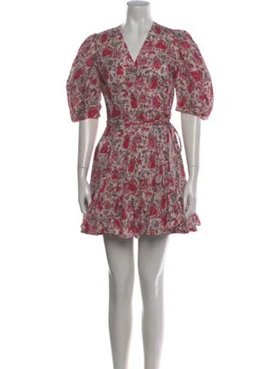 Pre-owned Rhode Floral Print Mini Dress In Pink