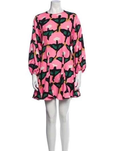 Pre-owned Rhode Floral Print Mini Dress In Pink
