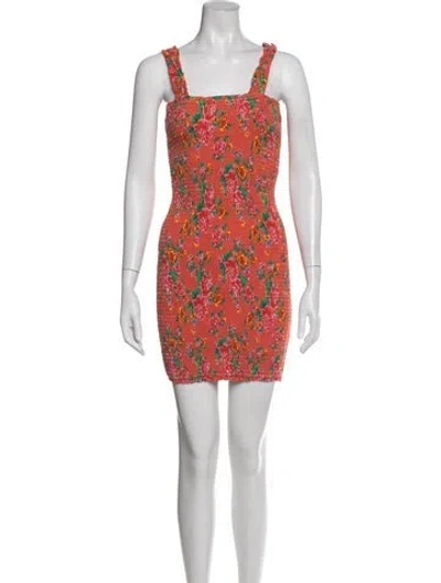 Pre-owned Rhode Floral Print Mini Dress In Pink