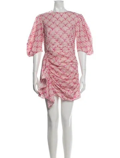 Pre-owned Rhode Floral Print Mini Dress In Pink