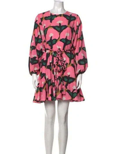 Pre-owned Rhode Floral Print Mini Dress In Pink