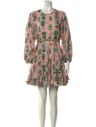 Pre-owned Rhode Floral Print Mini Dress In Pink