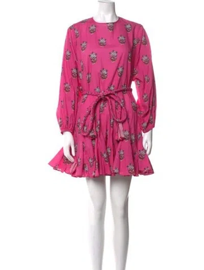 Pre-owned Rhode Floral Print Mini Dress In Pink