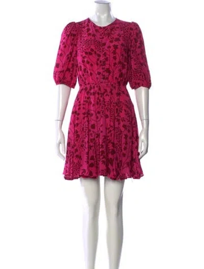 Pre-owned Rhode Floral Print Mini Dress In Pink