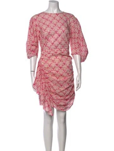 Pre-owned Rhode Floral Print Mini Dress In Pink