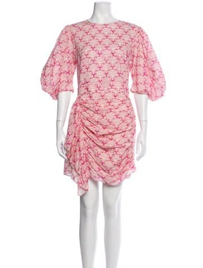 Pre-owned Rhode Floral Print Mini Dress In Pink
