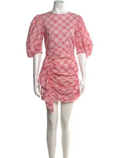 Pre-owned Rhode Floral Print Mini Dress In Pink