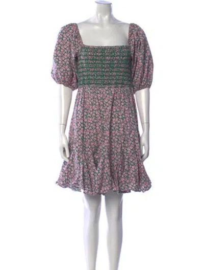 Pre-owned Rhode Floral Print Mini Dress In Pink