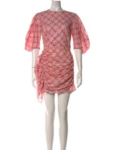 Pre-owned Rhode Floral Print Mini Dress In Pink