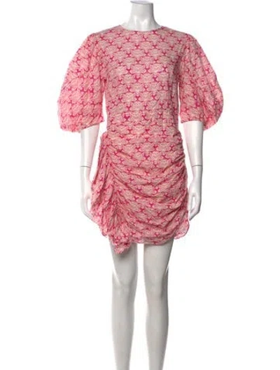 Pre-owned Rhode Floral Print Mini Dress In Pink
