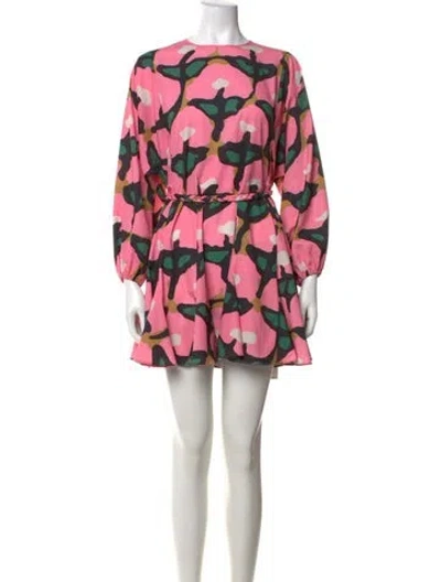 Pre-owned Rhode Floral Print Mini Dress In Pink