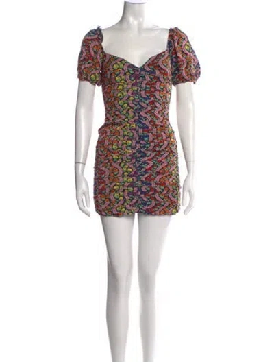 Pre-owned Rhode Floral Print Mini Dress In Pink