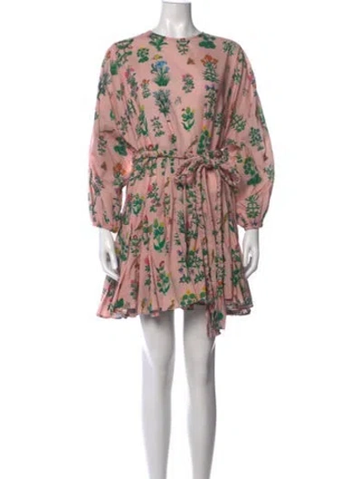 Pre-owned Rhode Floral Print Mini Dress In Pink