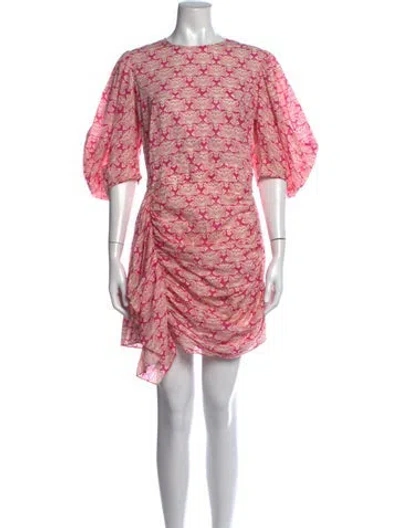 Pre-owned Rhode Floral Print Mini Dress In Pink