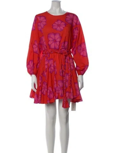 Pre-owned Rhode Floral Print Mini Dress In Pink