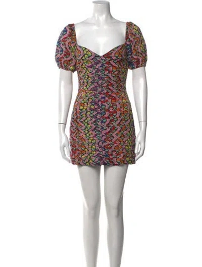 Pre-owned Rhode Floral Print Mini Dress In Pink