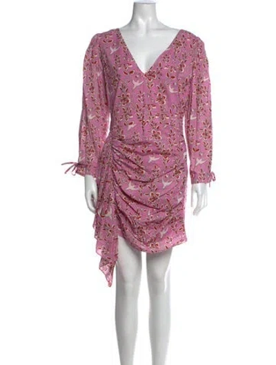 Pre-owned Rhode Floral Print Mini Dress In Pink