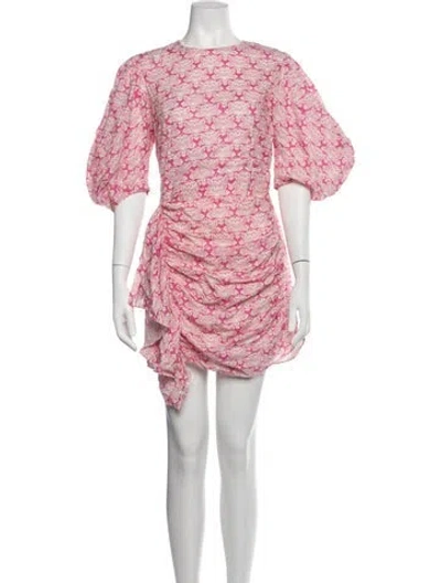 Pre-owned Rhode Floral Print Mini Dress In Pink