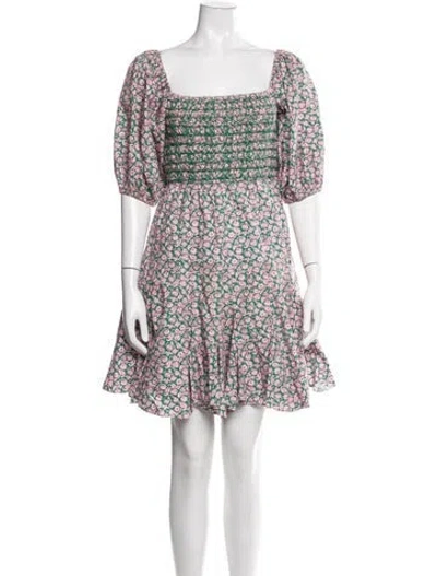Pre-owned Rhode Floral Print Mini Dress In Pink