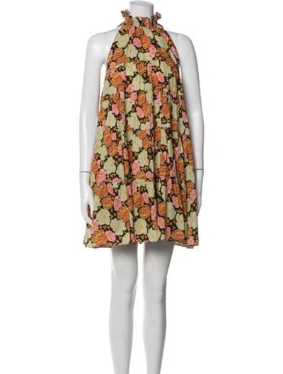 Pre-owned Rhode Floral Print Mini Dress In Pink