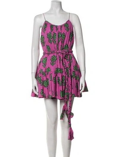 Pre-owned Rhode Floral Print Mini Dress In Pink