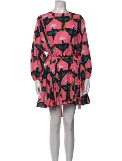 Pre-owned Rhode Floral Print Mini Dress In Pink