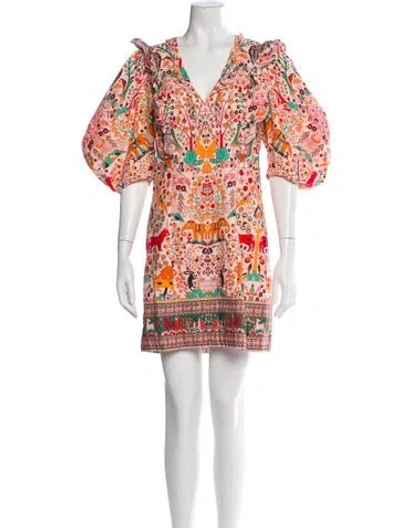 Pre-owned Rhode Floral Print Mini Dress In Purple