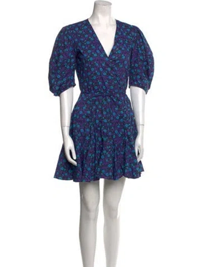 Pre-owned Rhode Floral Print Mini Dress In Purple