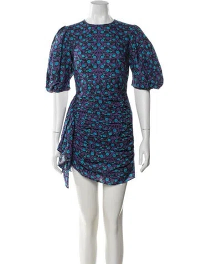 Pre-owned Rhode Floral Print Mini Dress In Purple