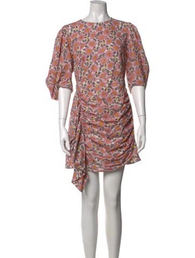 Pre-owned Rhode Floral Print Mini Dress In Purple
