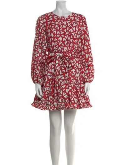 Pre-owned Rhode Floral Print Mini Dress In Red