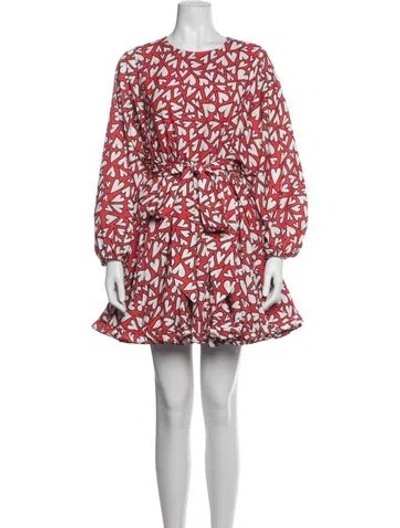 Pre-owned Rhode Floral Print Mini Dress In Red