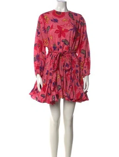 Pre-owned Rhode Floral Print Mini Dress In Red