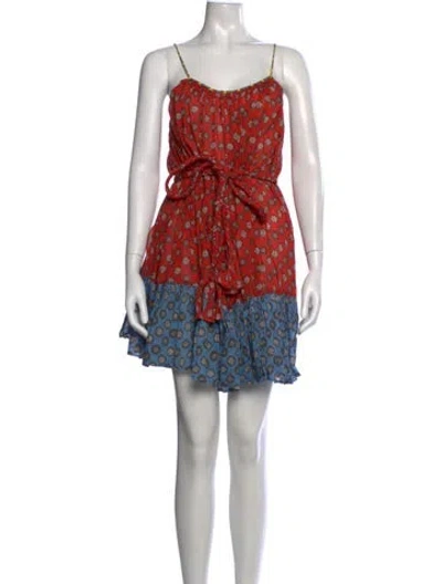Pre-owned Rhode Floral Print Mini Dress In Red