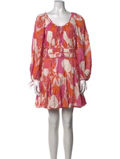 Pre-owned Rhode Floral Print Mini Dress In Red