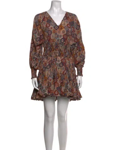 Pre-owned Rhode Floral Print Mini Dress In Red