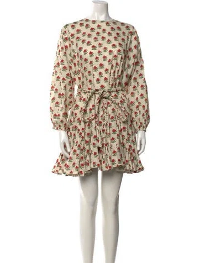 Pre-owned Rhode Floral Print Mini Dress In Red