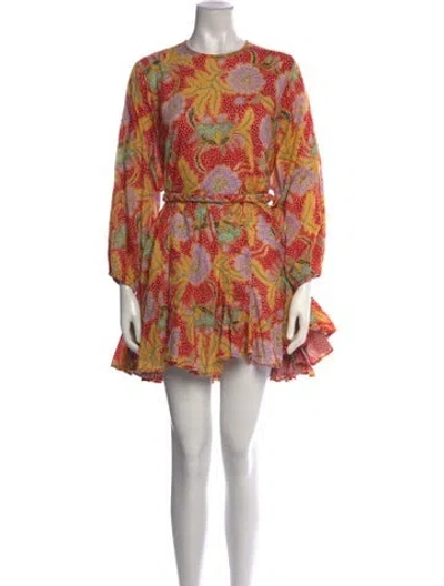 Pre-owned Rhode Floral Print Mini Dress In Red