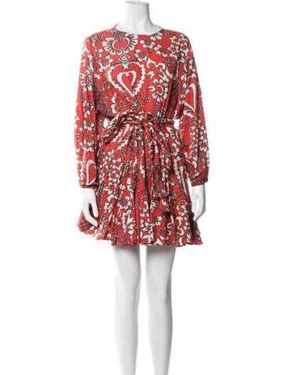 Pre-owned Rhode Floral Print Mini Dress In Red