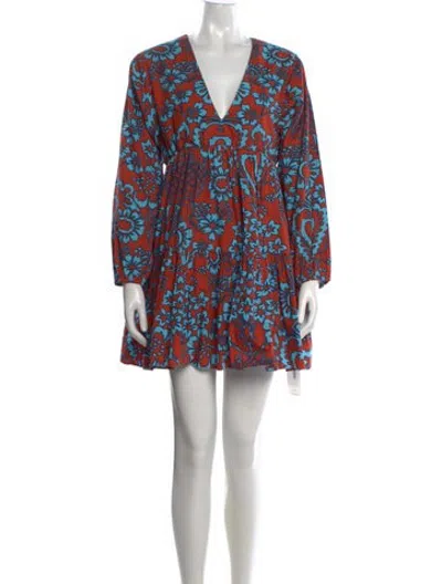 Pre-owned Rhode Floral Print Mini Dress In Red