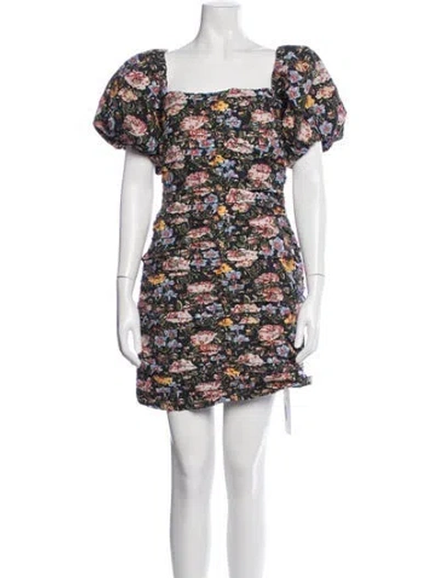 Pre-owned Rhode Floral Print Mini Dress W/ Tags In Black