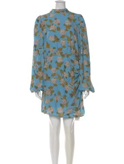 Pre-owned Rhode Floral Print Mini Dress W/ Tags In Blue